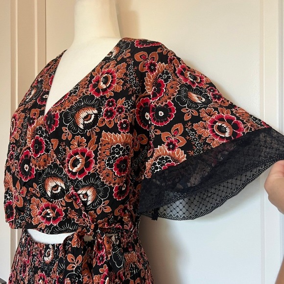 NEW Anthropologie Floral Print 2 Piece Maxi Skirt Set Bohemian Women's Size 12 - Picture 4 of 11